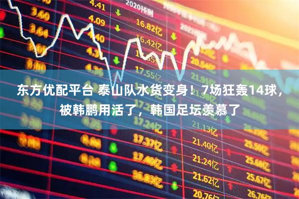 东方优配平台 泰山队水货变身！7场狂轰14球，被韩鹏用活了，韩国足坛羡慕了