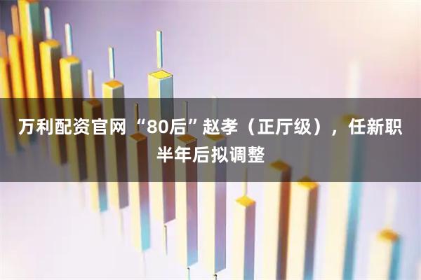 万利配资官网 “80后”赵孝（正厅级），任新职半年后拟调整